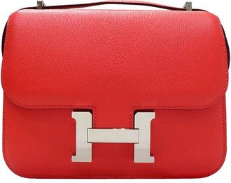 Hermès red Epsom leather Mini Constance 18 bag PHW