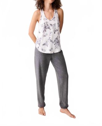 PJ Salvage Feeling Loved Banded Lounge Pants In Dark Charcoal