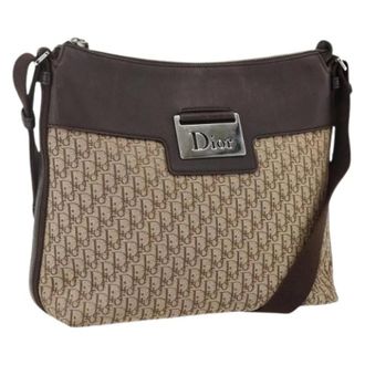 Dior Pre-owned Cross Body Bags, female, Beige, Size: ONE SIZE Pre-owned Trotter Canvas Shoulder Bag