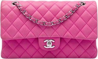 Chanel Pre-owned Classic Double Flap Shoulder Bag - Dames - Vintage Schoudertas - Roze - ONE Size - Leer - Vintage