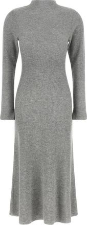 Fabiana Filippi Midi Gebreide Jurk - Dames - Kleedjes - Grijs - 2XS - Wol - Kleedjes