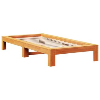 Berkfield Home Durable Bed Frame without Mattress Wax Brown 90x200 cm Solid Wood Pine