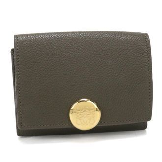 Loewe Khaki Leather Wallet (Tri-Fold) (Pre-Owned)