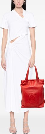 Loewe Pre-owned Womens Leather Anagram Shopper Tote - Red - One Size