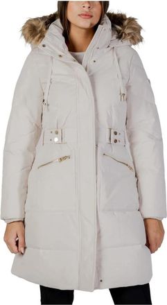 Guess Capuchon Jas met Lange Mouwen en Rits - Dames - Winterjassen - Beige - 2XL - Polyester - Jassen