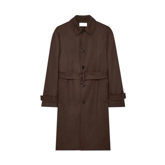 Lardini Geknoopte enkele revers jas - Heren - Mantels - Bruin - Maat: XL Wol