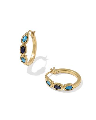 Kendra Scott Womens Mini Elisa Hoop Earrings In Blue Lapis Mix