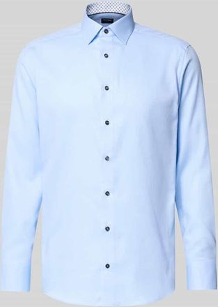 Olymp Regular Fit Businesshemd aus reiner Baumwolle mit Kentkragen in Bleu, Gr&ouml;&szlig;e 39