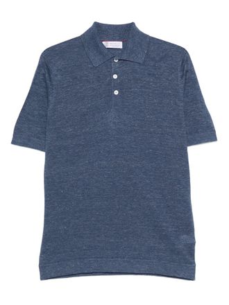 Brunello Cucinelli Linen And Cotton Blend Polo Shirt-Uomo