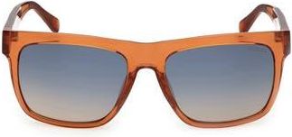 Guess Square Sunglasses in Shiny Orange /Blue Mirror at Nordstrom Rack
