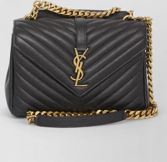 Saint Laurent college medium chevron-quilted lambskin shoulder bag