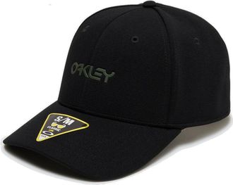 Oakley Mens 6 Panel Stretch Metallic Hat, Blackout, L-XL