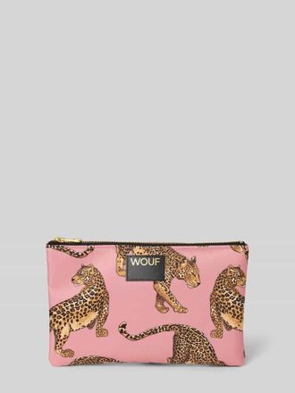 Wouf Pouch mit Label-Patch Modell Blush Leopard in Altrosa, Gr&ouml;&szlig;e 1