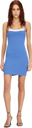 Diesel Knit tank dress with layered effect - Dresses - Woman - Blue