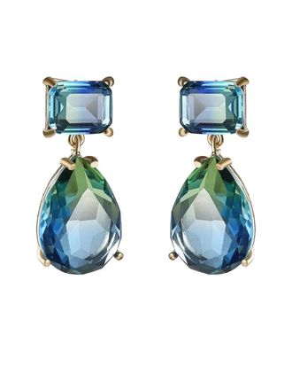 Liv Oliver 18K Plated 8.75 Ct. Tw. Quartz Double Drop Earrings