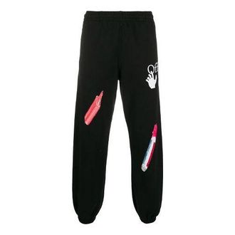 Off-white Pascal Pill Applique Sports Pants Mens Black OMCH030F20FLE0021001