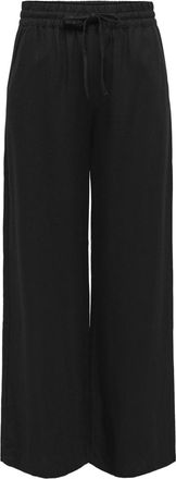 Jacqueline de Yong JdY Womens say Linen Hw Wide Pant WVN Noos Trousers, Black (Black-3), S / 32L