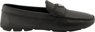 Prada Saffiano Loafers - Heren - Loafers - Zwart - 44 EU - Leer - Schoenen