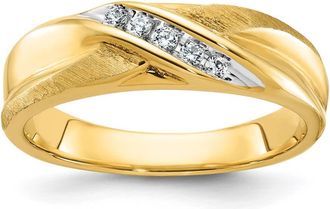 Diamond2Deal 14k Yellow Gold Lab Grown Diamond Wedding Band Ring 1/10Ct Clarity- VS Color- G-H