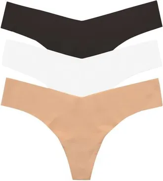 Commando Classic Solid Thong 3-Pack in Beige/white/black at Nordstrom, Size X-Small/small