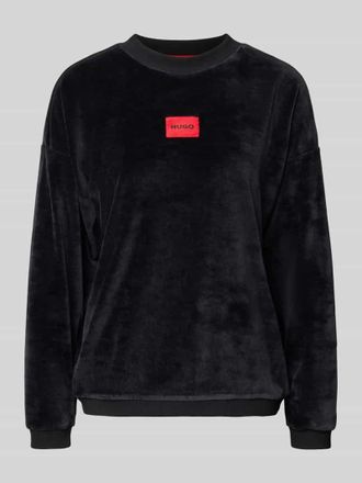 HUGO BOSS Relaxed Fit Pyjama-Oberteil aus Baumwoll-Mix Modell VELVET in Black, Größe XL