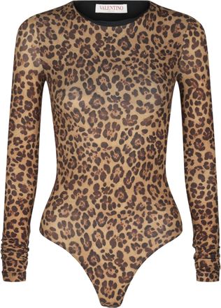 Valentino Animalier-Print Jersey Bodysuit