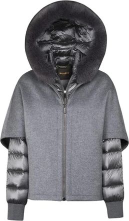 Moorer Pegaso-Cwr - Dames - Ponchos - Grijs - M - Wol - Jassen