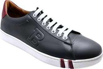 Bally Asher 6217401 Mens Dark Grey Calf Plain Leather Sneakers Size 6.5