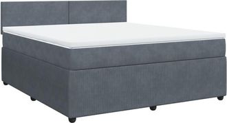 vidaXL Vidaxl - Cama Box Spring Con Colch&oacute;n Terciopelo Gris Oscuro 180x200 Cm
