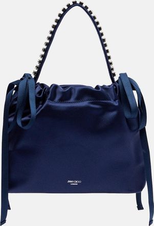 Jimmy Choo London Drawstring Mini embellished satin top-handle bag