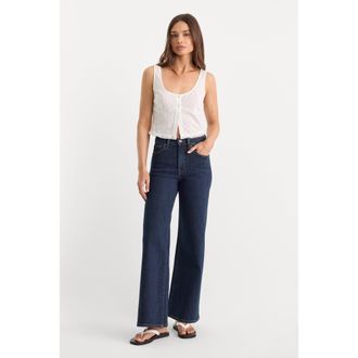 Good American Womens Good Waist Palazzo Ankle Jeans | Flat Tummy Tech, Gap-Proof Waistband | Indigo, Size 6 | Good American by Khlo&Egrave; Kardash