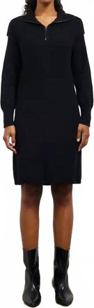 Skies Are Blue Clothing Womens Ribbed Zip Front Sweater Dress In Navy
