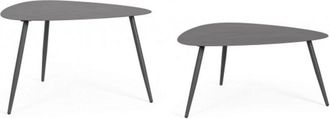 Konte Design Lote de 2 mesas de centro de acero antracita