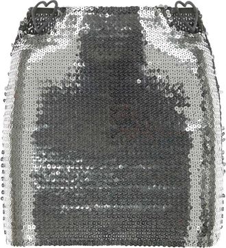 Nensi Dojaka Zilveren Mini Rok met Pailletten - Dames - Korte rokken - Grijs - XS - Pailletten - Rokken