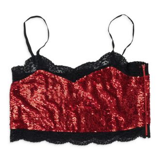 Ashish RED SEQUIN TANK TOP
