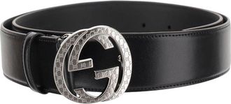 Gucci Black GG Logo Buckle Belt