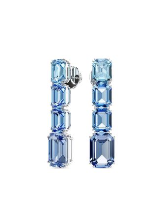 Swarovski Millenia earrings - women - Rhodium Plated Brass/Swarovski Crystal - OS - Blue