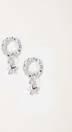 Fat Face FatFace Mini Star Drop Earrings in Silver Tone