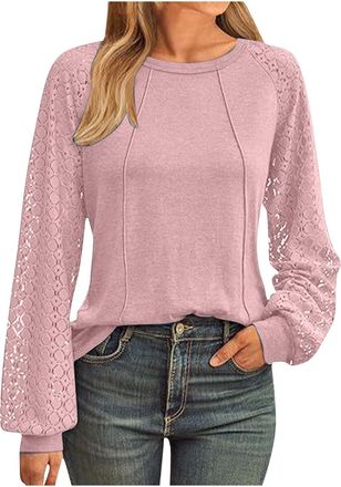 Generic Ladies Party Tops - Womens Long Sleeve Tops & Blouses for Women Uk - Pink