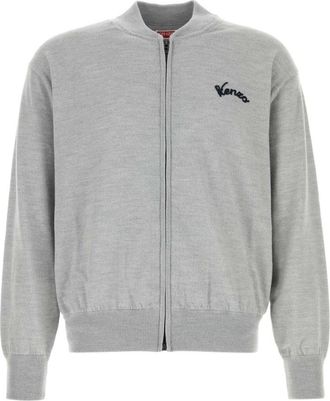 Kenzo Cardigan con zip e motivo Torre Eiffel - - Knitwear - Uomo - Grigio - XL