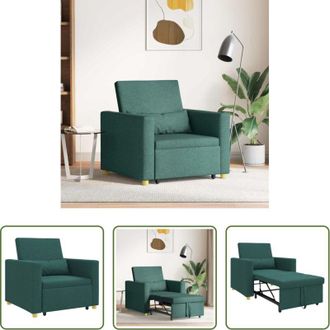 vidaXL Divano letto singolo - Divano letto estraibile singolo Verde scuro 90 x 165 x 87 cm