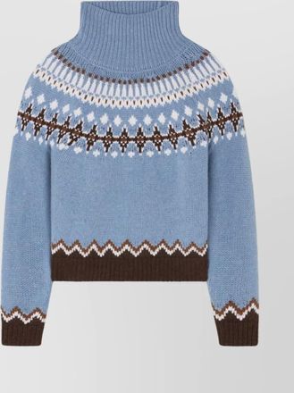 Alanui winter turtleneck knitwear fair isle pattern