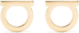 Ferragamo Gancini Plaque Stud Oorbellen - Dames - Oorbellen - Geel - ONE Size - Accessoires