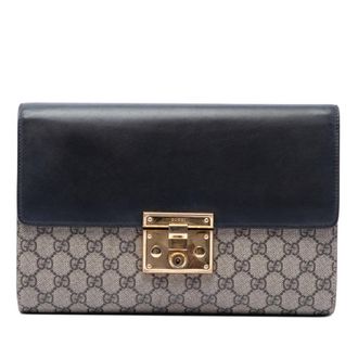 Gucci Pre-owned Gucci GG Supreme Padlock Clutch Ladies L4X2RUI1LO0NNA5C