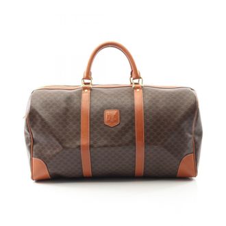 Celine Brown Coated Canvas Leather Boston Bag (Pre-Owned)