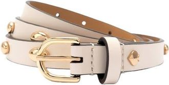 Kate Spade New York stud leather belt in Cream at Nordstrom, Size X-Large