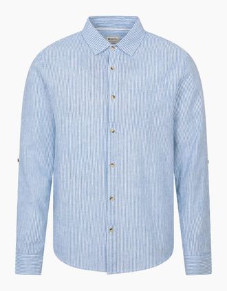 Mountain Warehouse Mens Mountain Warehouse Mens Lowe Stripe Shirt - Blue - Size: 42/Regular