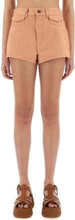 Chlo&eacute; Peach Logo Patch Shorts