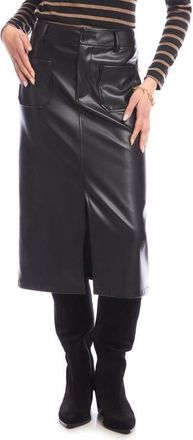 Karen Kane Faux Leather Midi Skirt in Black at Nordstrom, Size 12