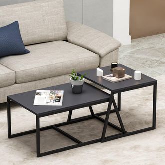 Dmora Mesa De Sal&oacute;n Urbania, Modular, Rectangular, Tono Antracita, 75x50x38h Cm Negro Antracita